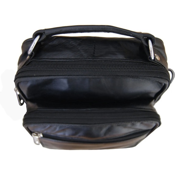 ❤️NWT AG Wallets Men’s Black Leather Messenger Bag - Picture 4 of 8